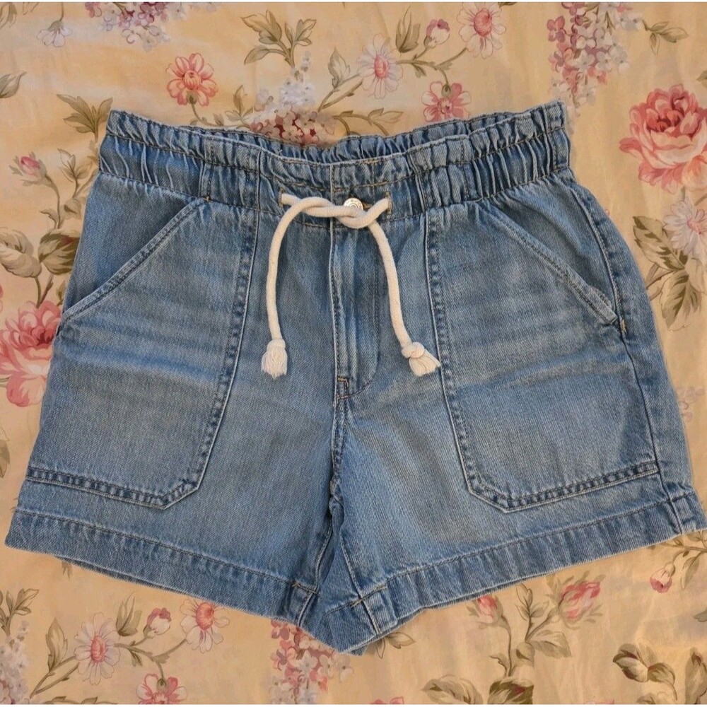 M Jeans By Maurices Paperbag Utility Drawstring Denim Shorts Size 4